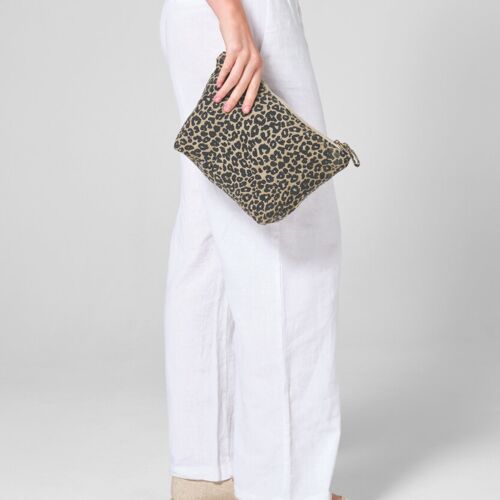 Leopard print canvas accessory bag Thumbnail