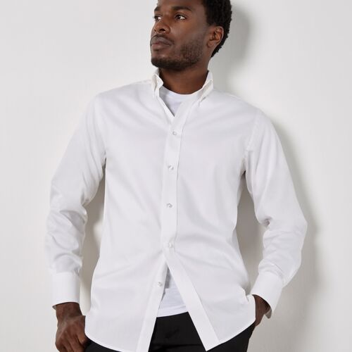 Kustom Kit Premium Long Sleeve Tailored Oxford Shirt Thumbnail