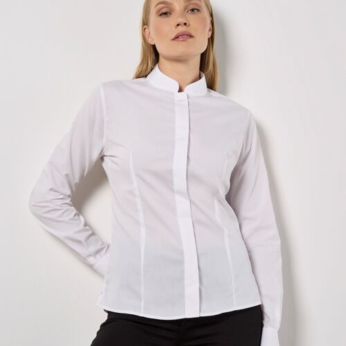 Kustom Kit Ladies Long Sleeve Tailored Mandarin Collar Shirt Thumbnail