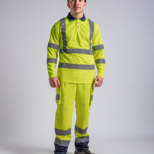 High visibility long sleeve polo Thumbnail