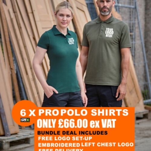 Pro Polo Shirts X 6 Bundle Deal £66.00 Only £11.00 each Thumbnail
